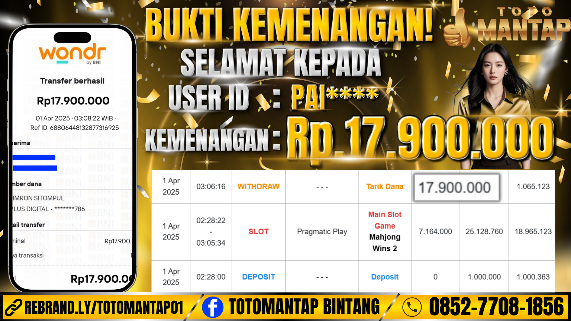 TOTOMANTAP JACKPOT SLOT Mahjong Wins 2 Rp.17,900,000,-