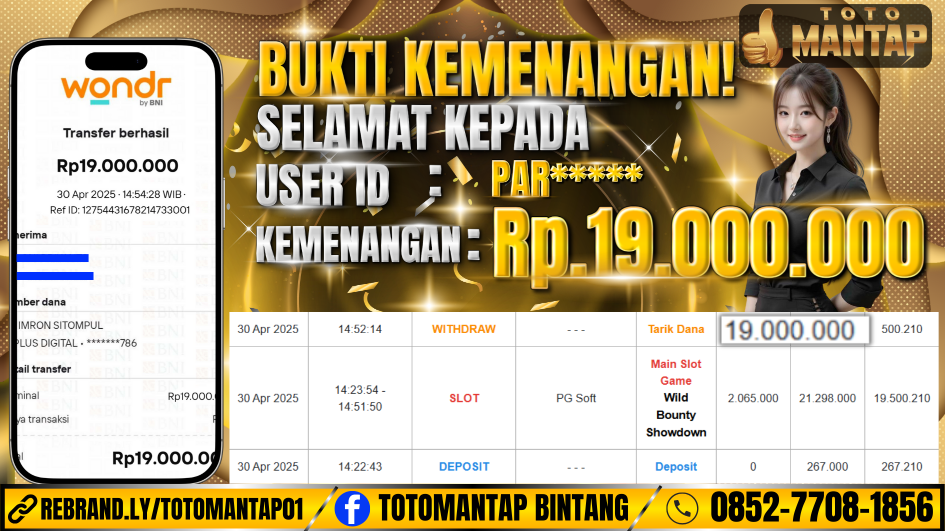 TOTOMANTAP JACKPOT Slot Wild Bounty Rp.19.000.000,-