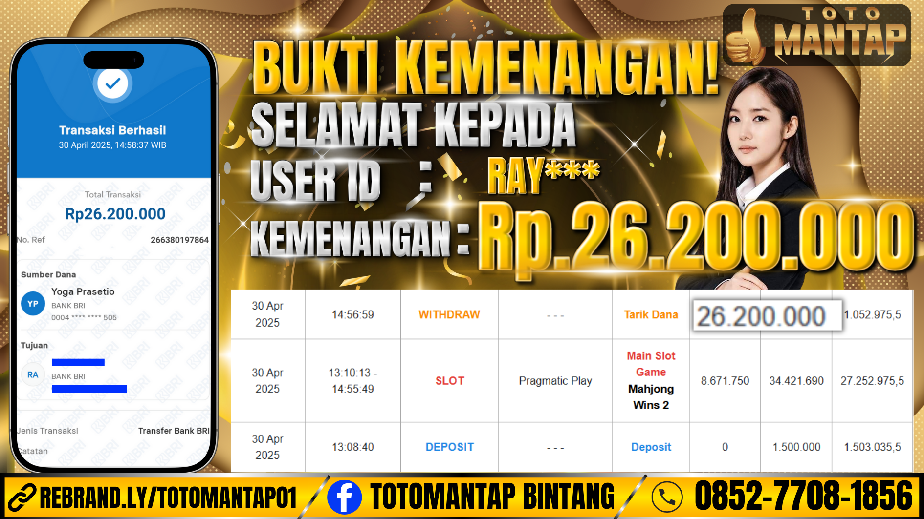 TOTOMANTAP JACKPOT Slot Gates Of Olympus Rp.26.200.000,-