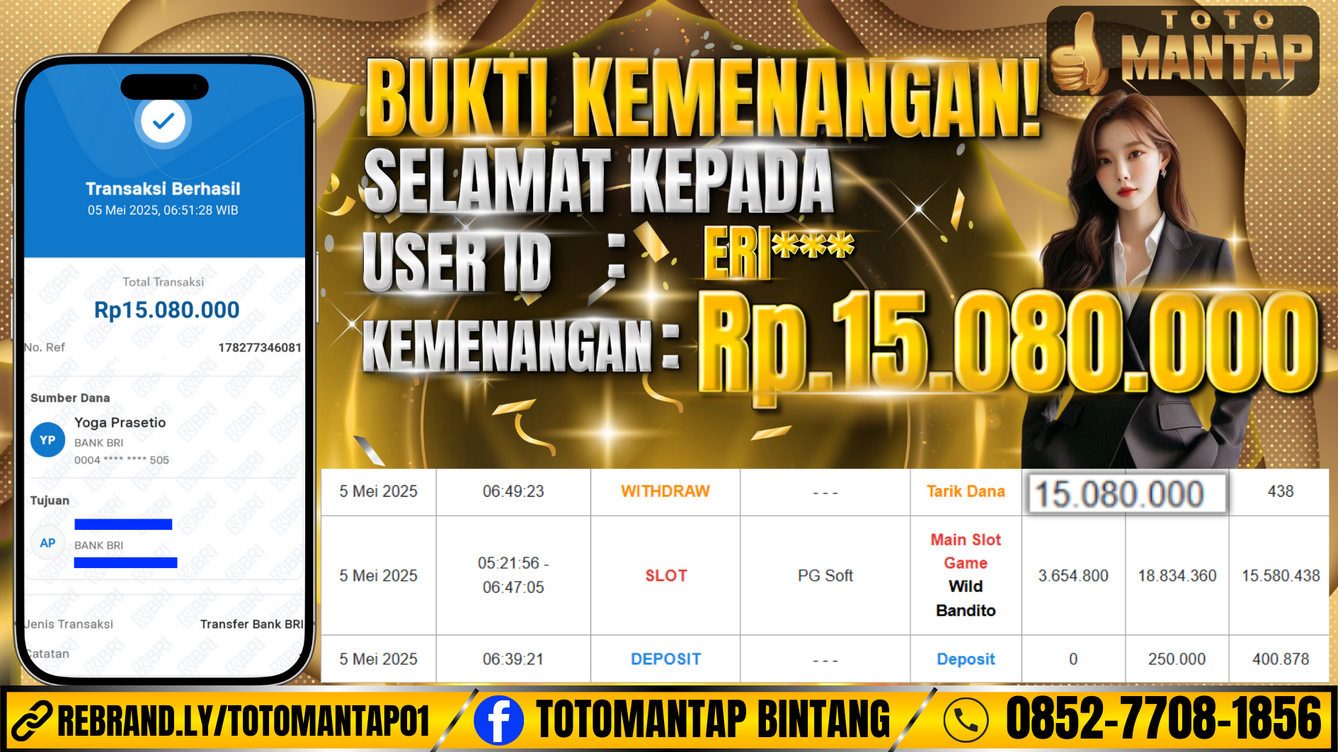 TOTOMANTAP JACKPOT Slot Wild Bandito Rp.15.080.000,-