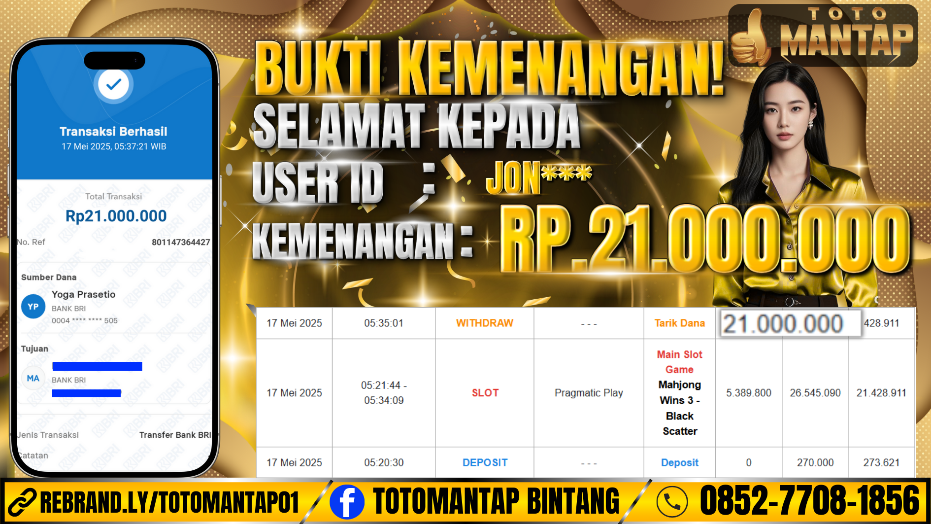 TOTOMANTAP JACKPOT SLOT Mahjong Wins 3 - Black Scatter Rp.21,000,000,-