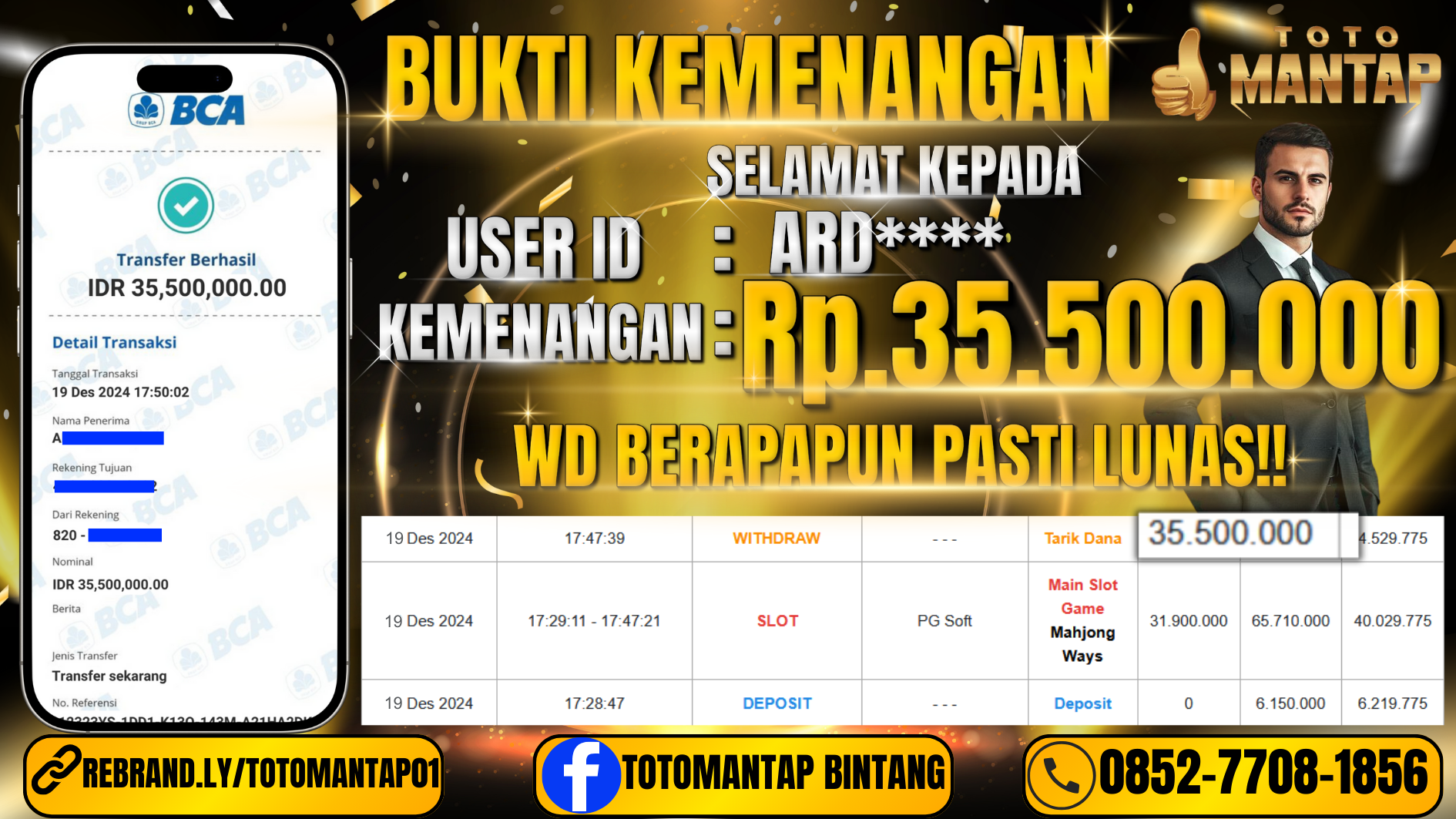 TOTOMANTAP JACKPOT SLOT Mahjong Ways Rp.35,500,000,-