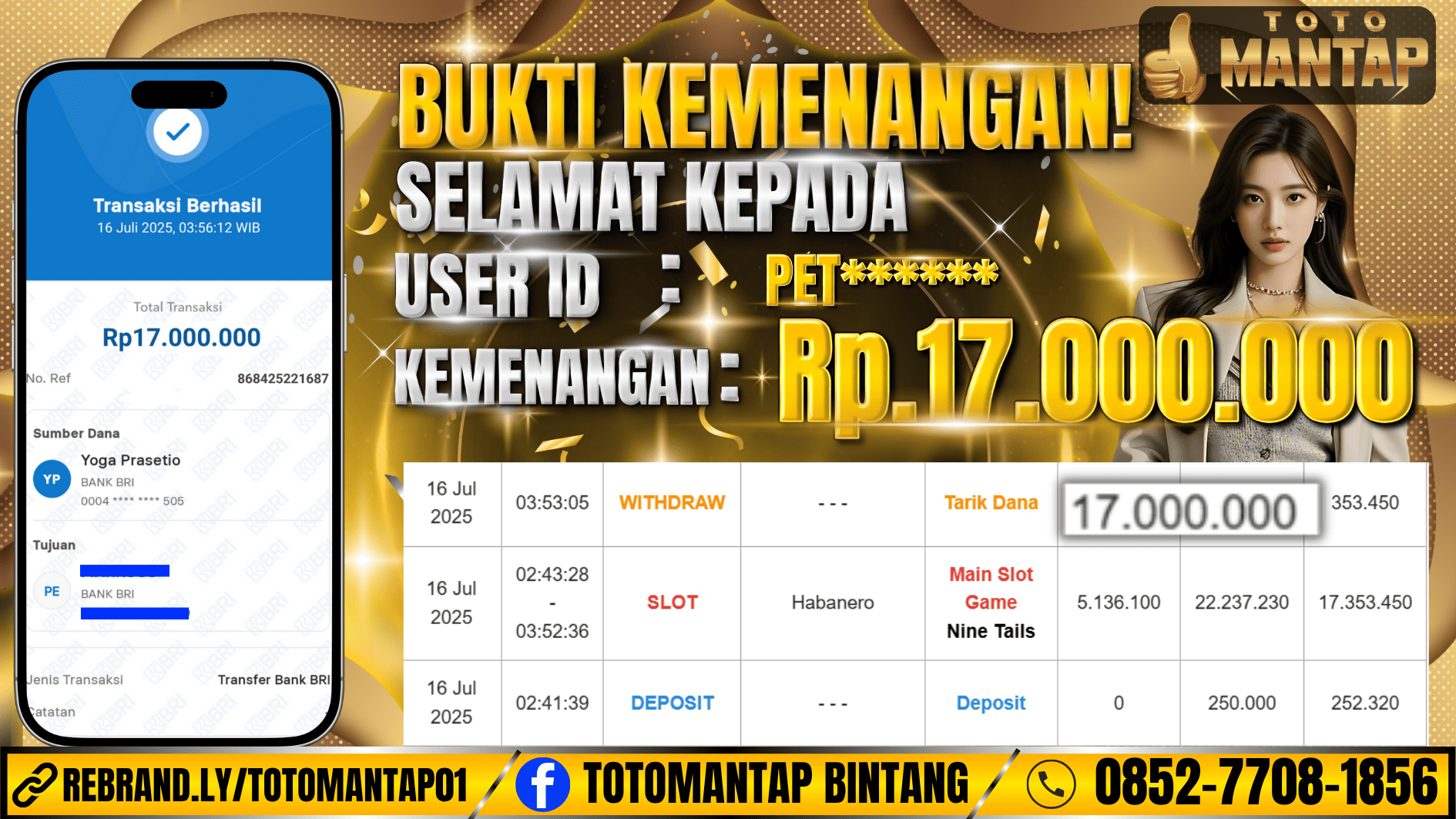 TOTOMANTAP JACKPOT SLOT Nine Tails Rp.17,000,000,-